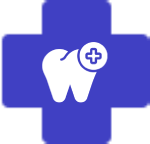 Zahnmedizinisches Symbol in Blau